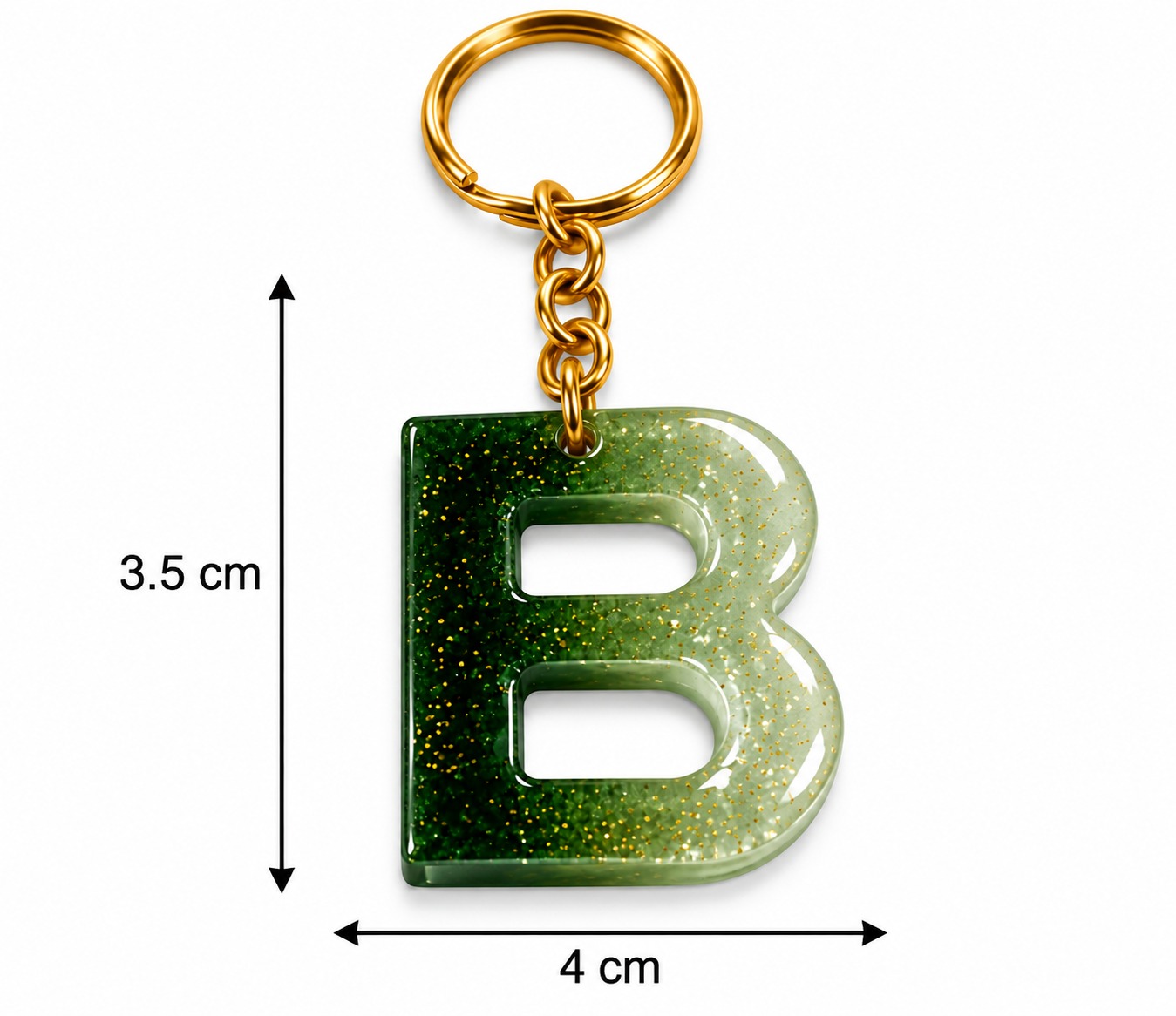 Alphabet Epoxy Resin Keychain
