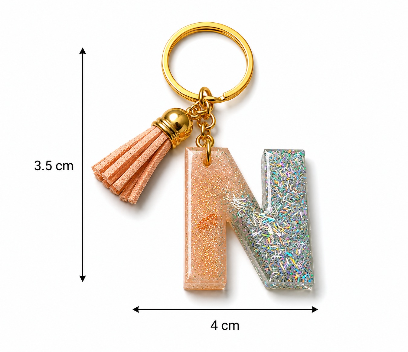 Alphabet Epoxy Resin Keychain