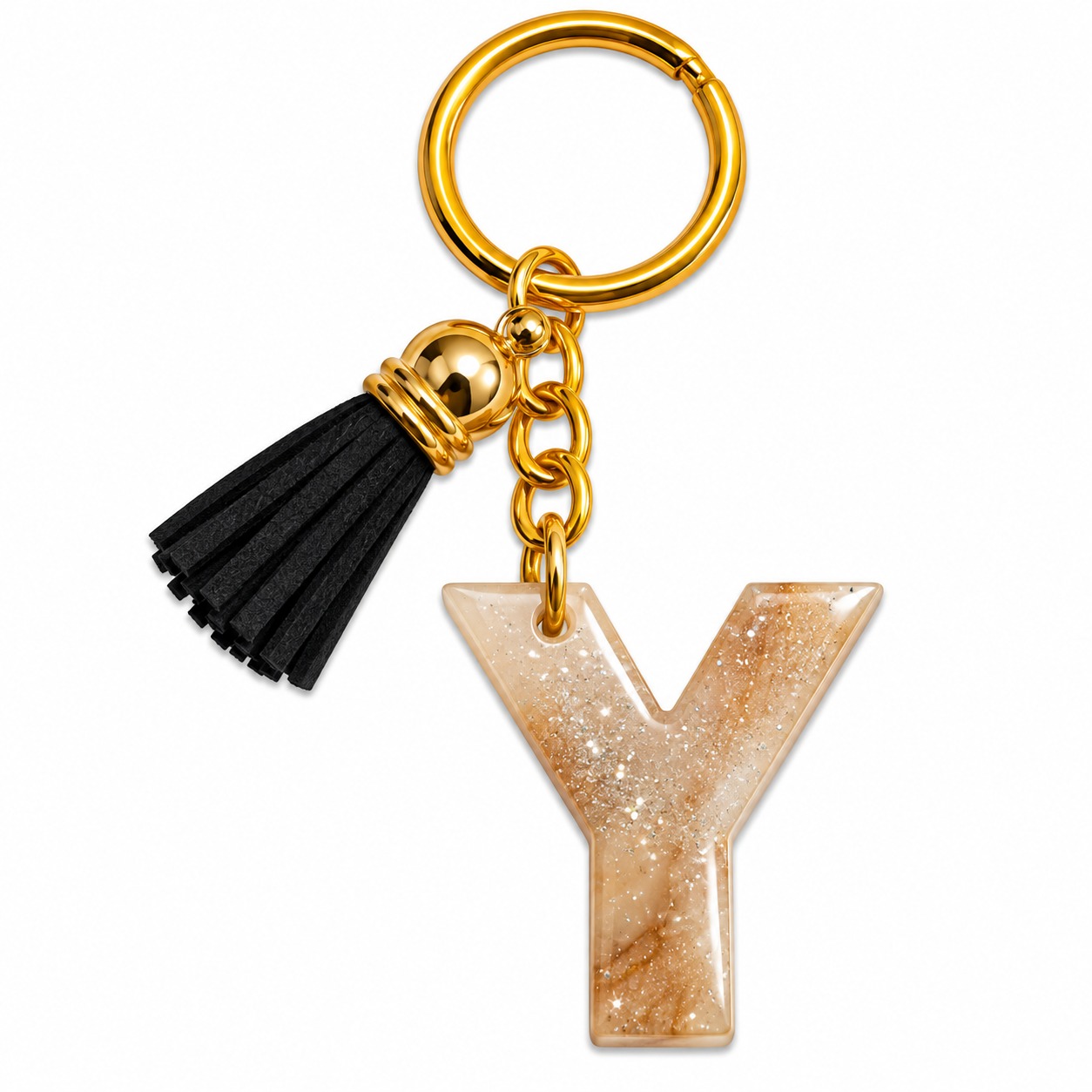 Alphabet Epoxy Resin Keychain