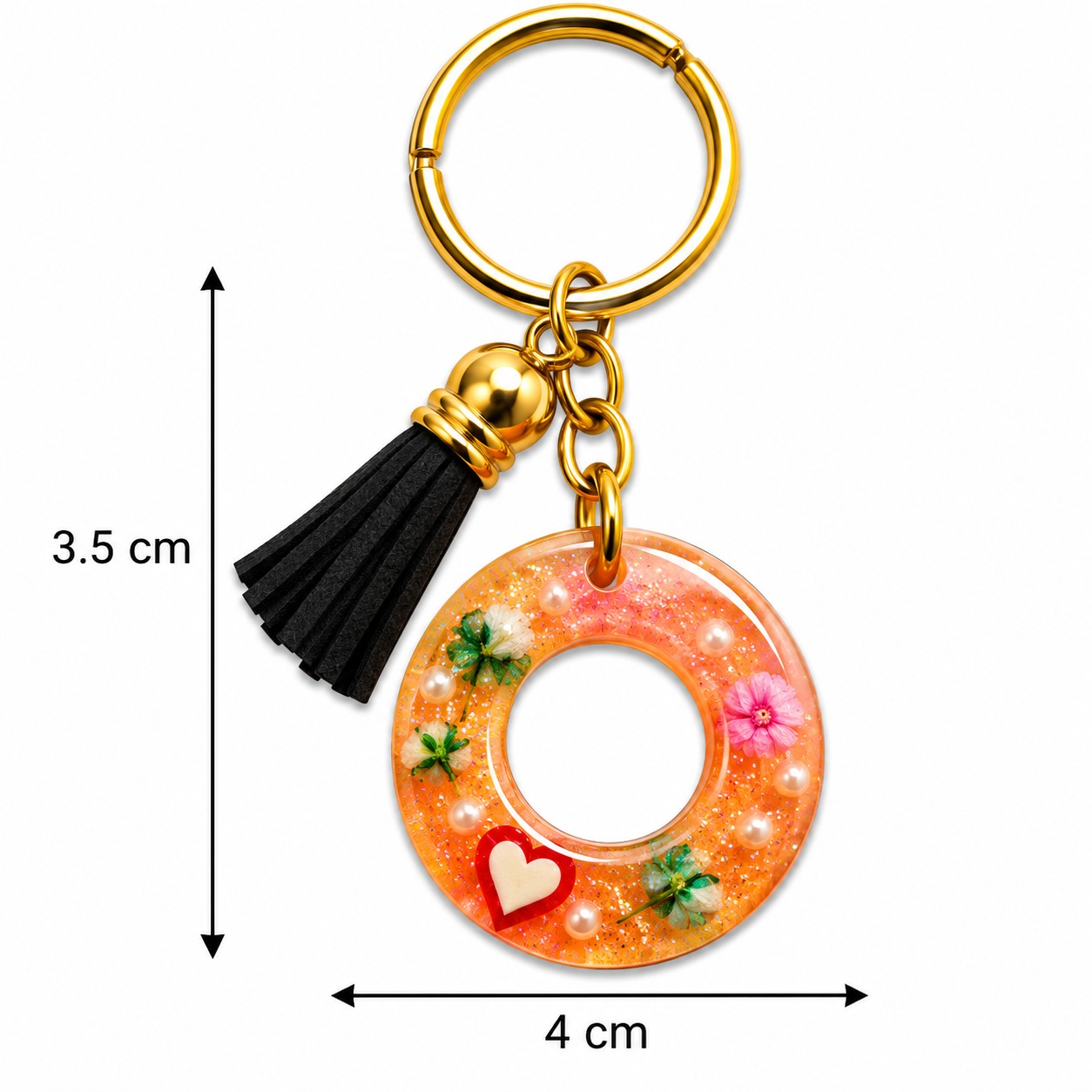Alphabet Epoxy Resin Keychain