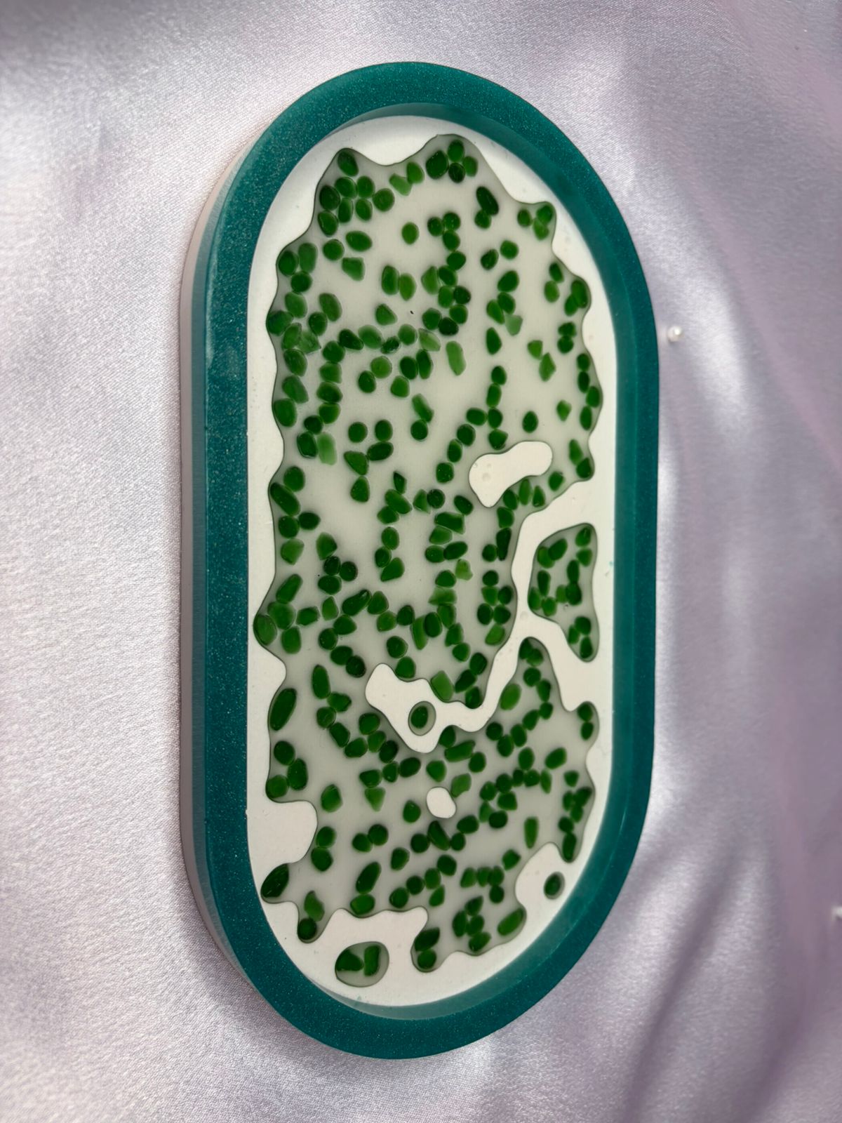 Aquatic-inspired resin trinket tray