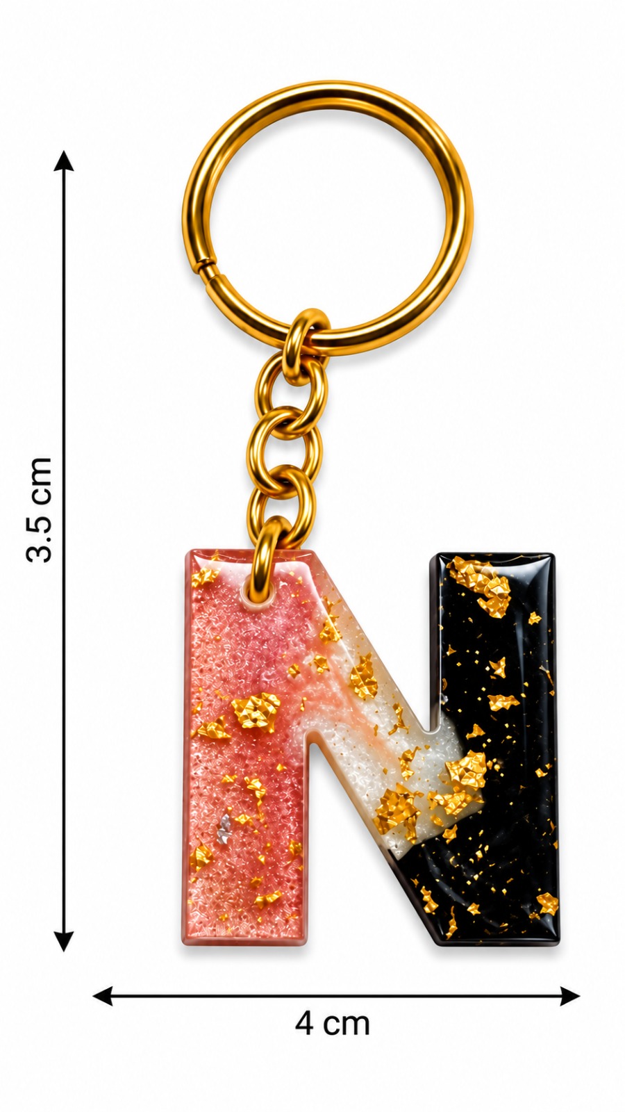 Alphabet Epoxy Resin Keychain