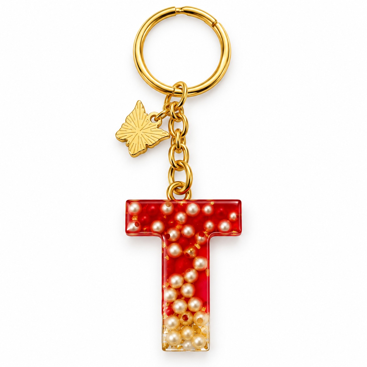 Alphabet Epoxy Resin Keychain