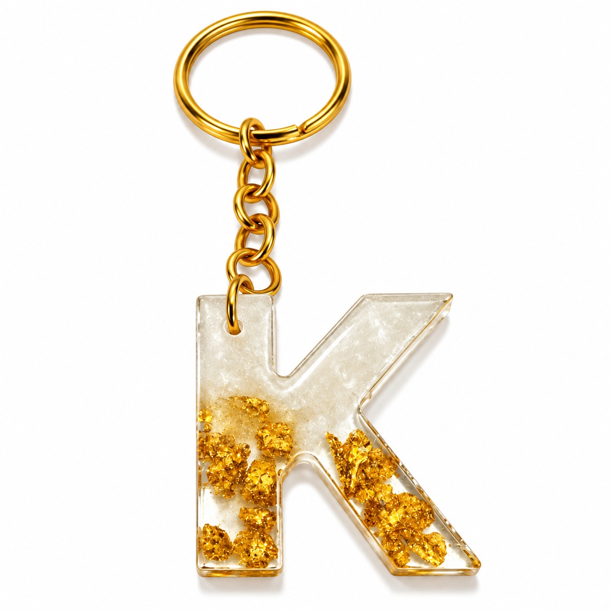 Alphabet Epoxy Resin Keychain