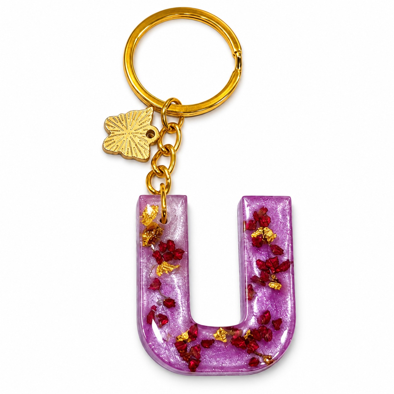 Alphabet Epoxy Resin Keychain