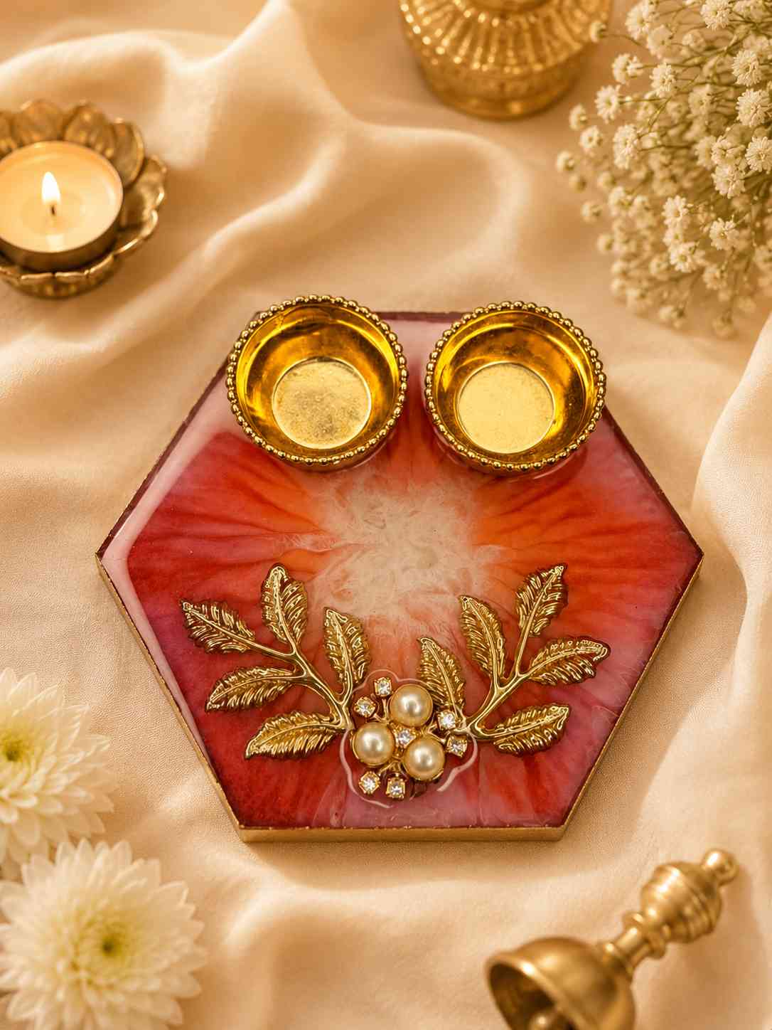Resin Luxury Mini Pooja Thali 