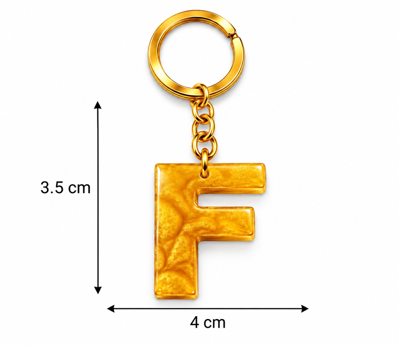 Alphabet Epoxy Resin Keychain