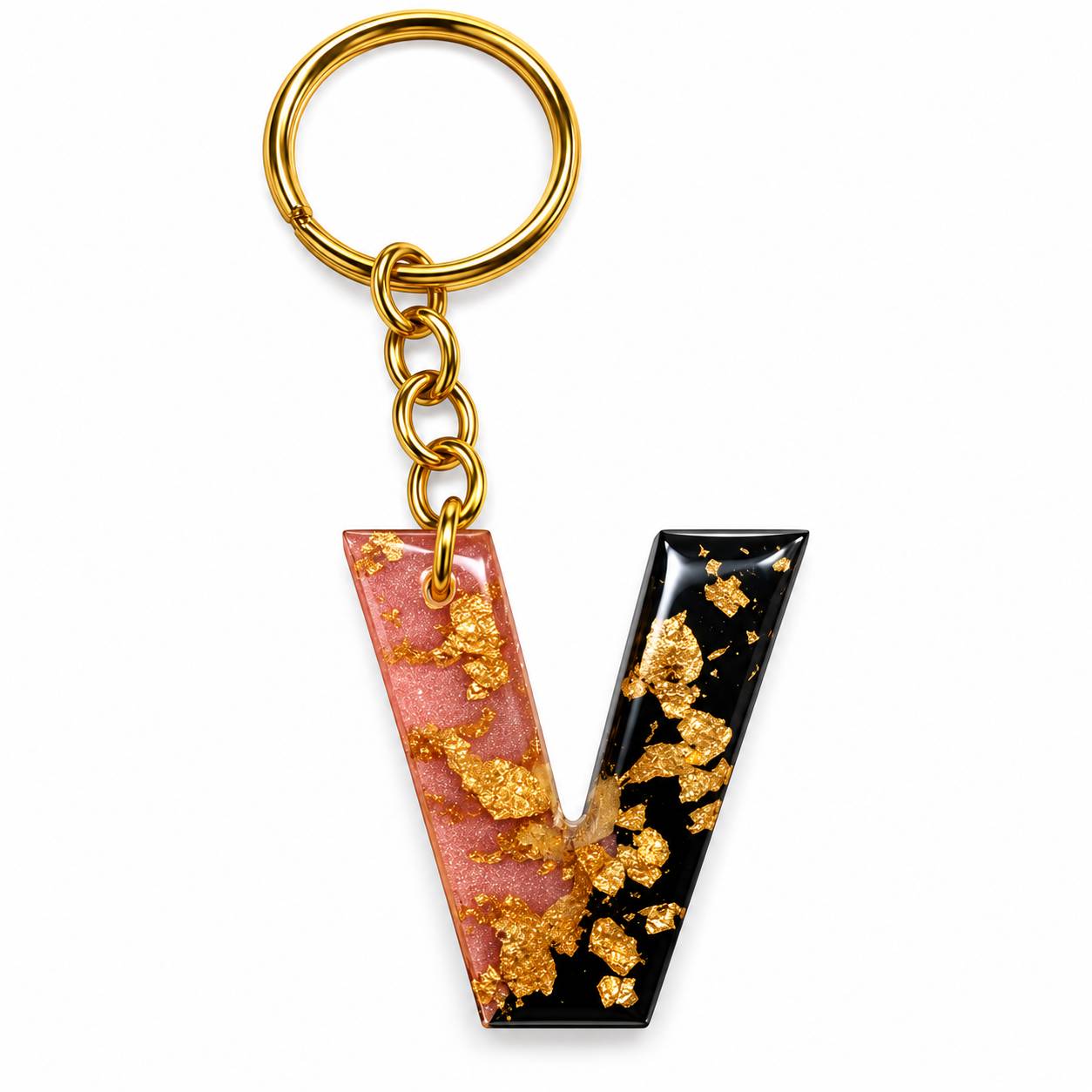 Alphabet Epoxy Resin Keychain