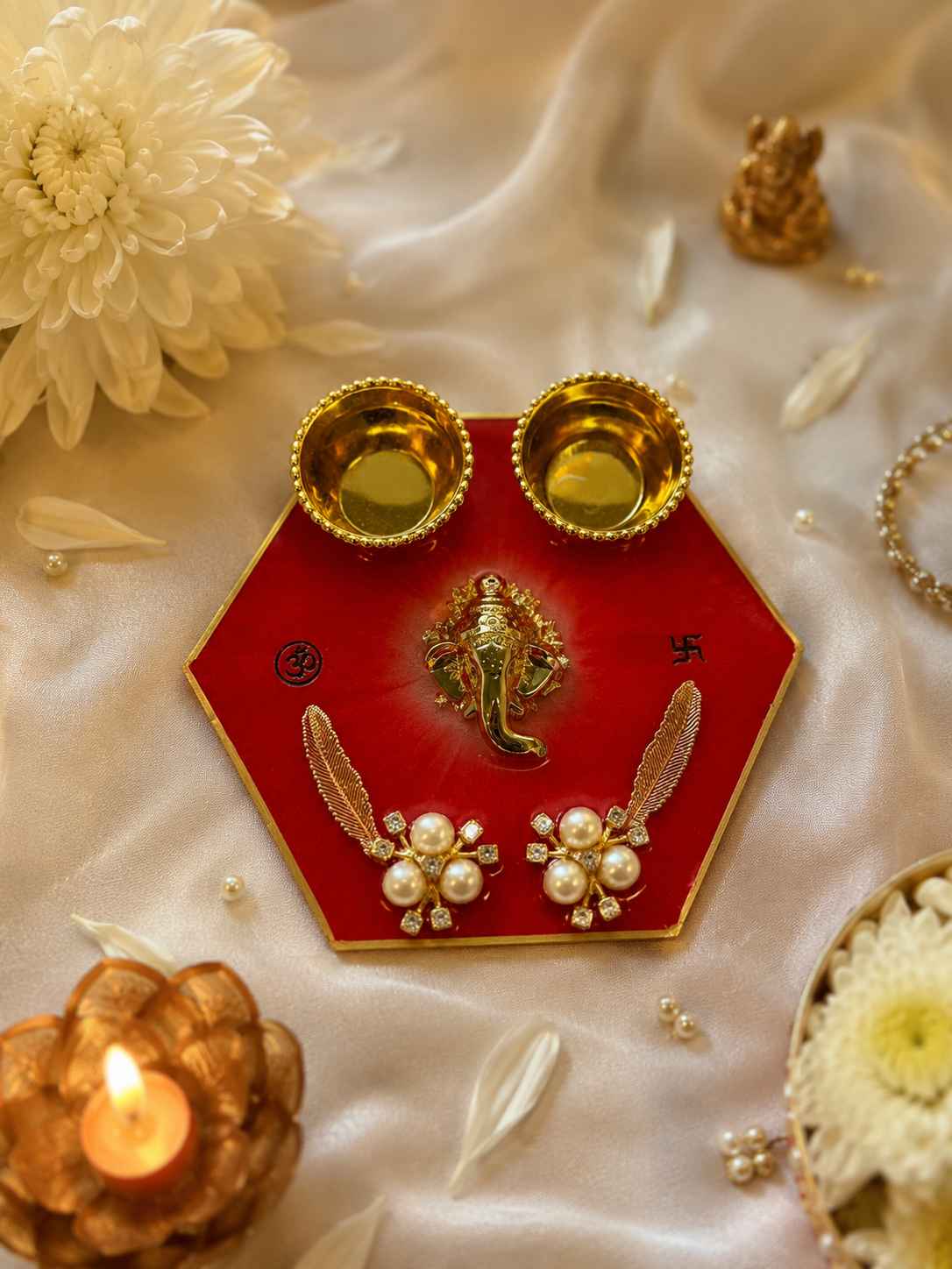 Resin Luxury Pooja Thali 