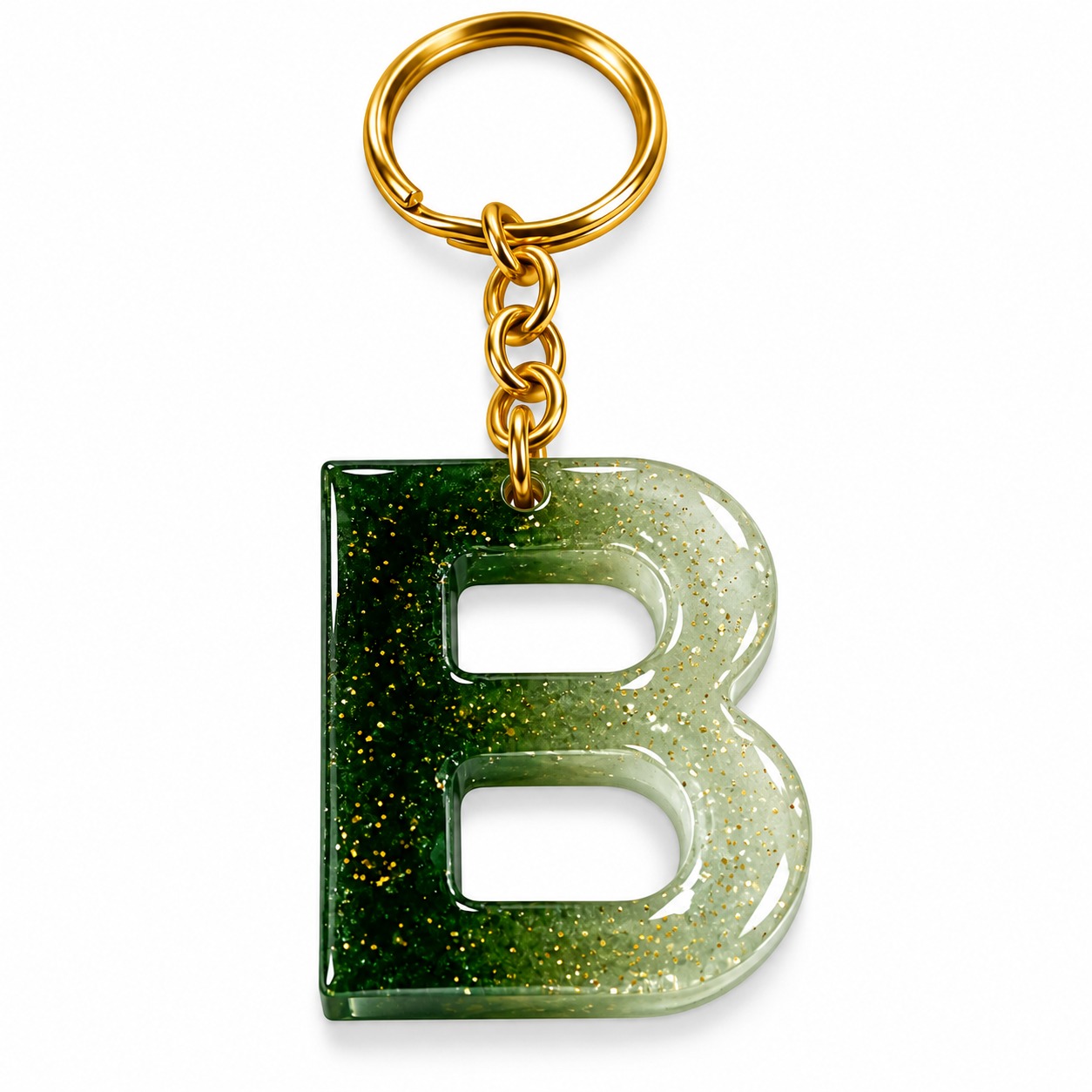 Alphabet Epoxy Resin Keychain
