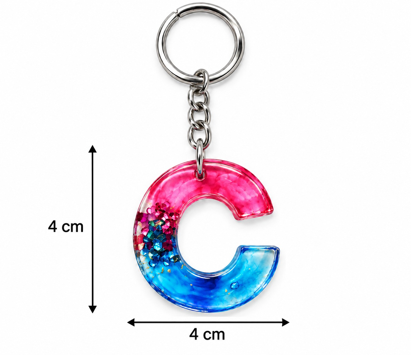 Alphabet Epoxy Resin Keychain