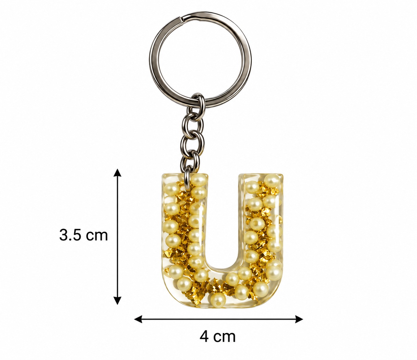 Alphabet Epoxy Resin Keychain