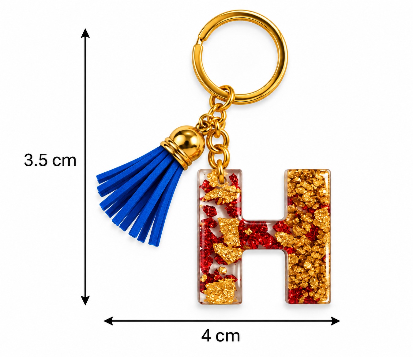 Alphabet Epoxy Resin Keychain