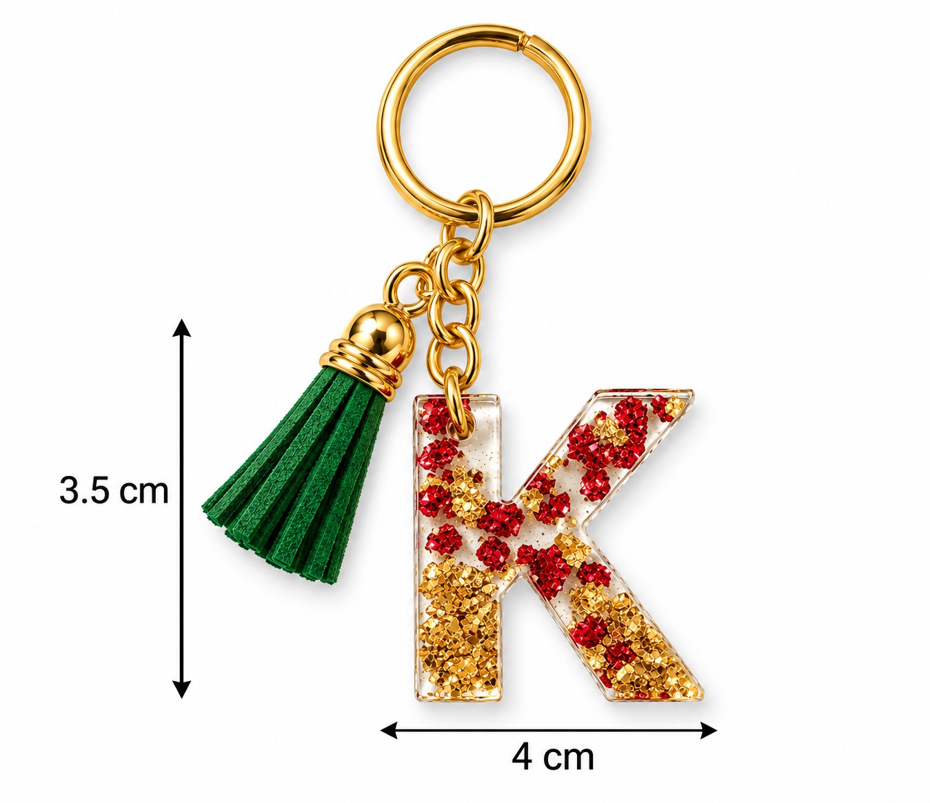 Alphabet Epoxy Resin Keychain