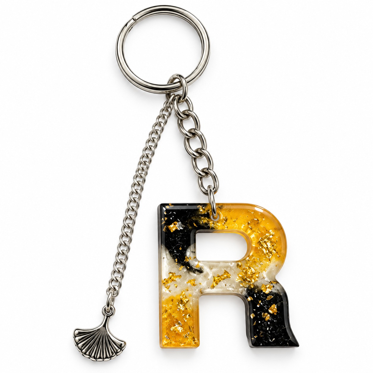 Alphabet Epoxy Resin Keychain