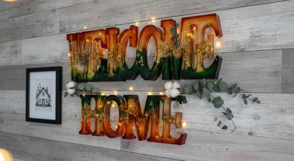 Luxury Resin HOME Door Sign