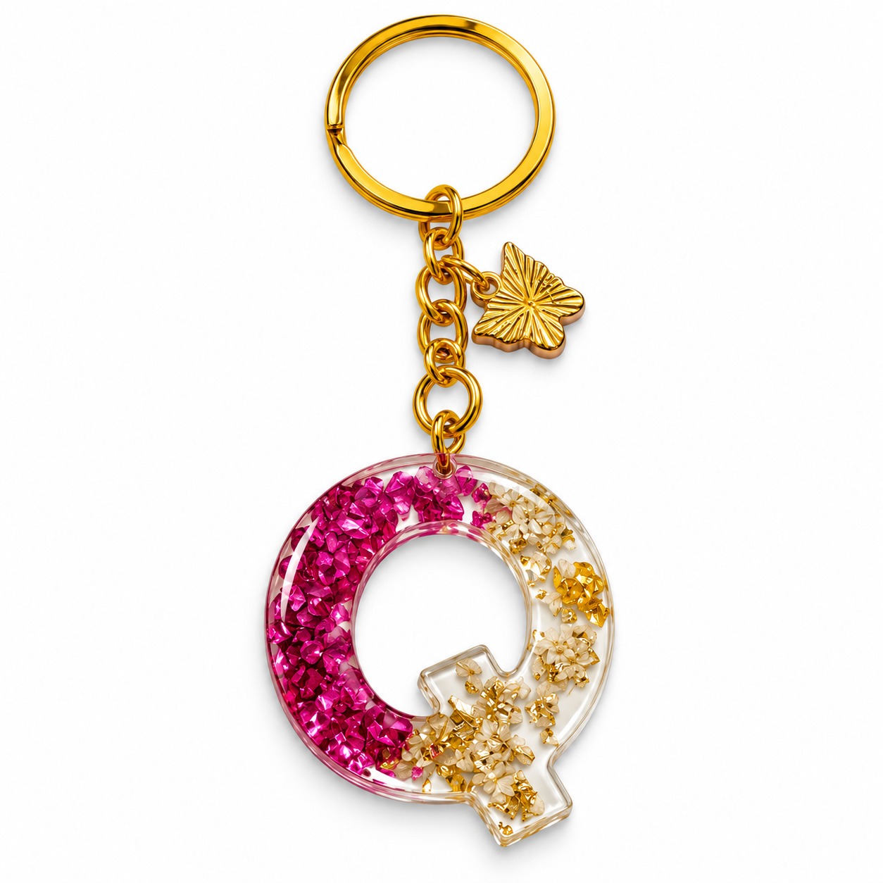 Alphabet Epoxy Resin Keychain