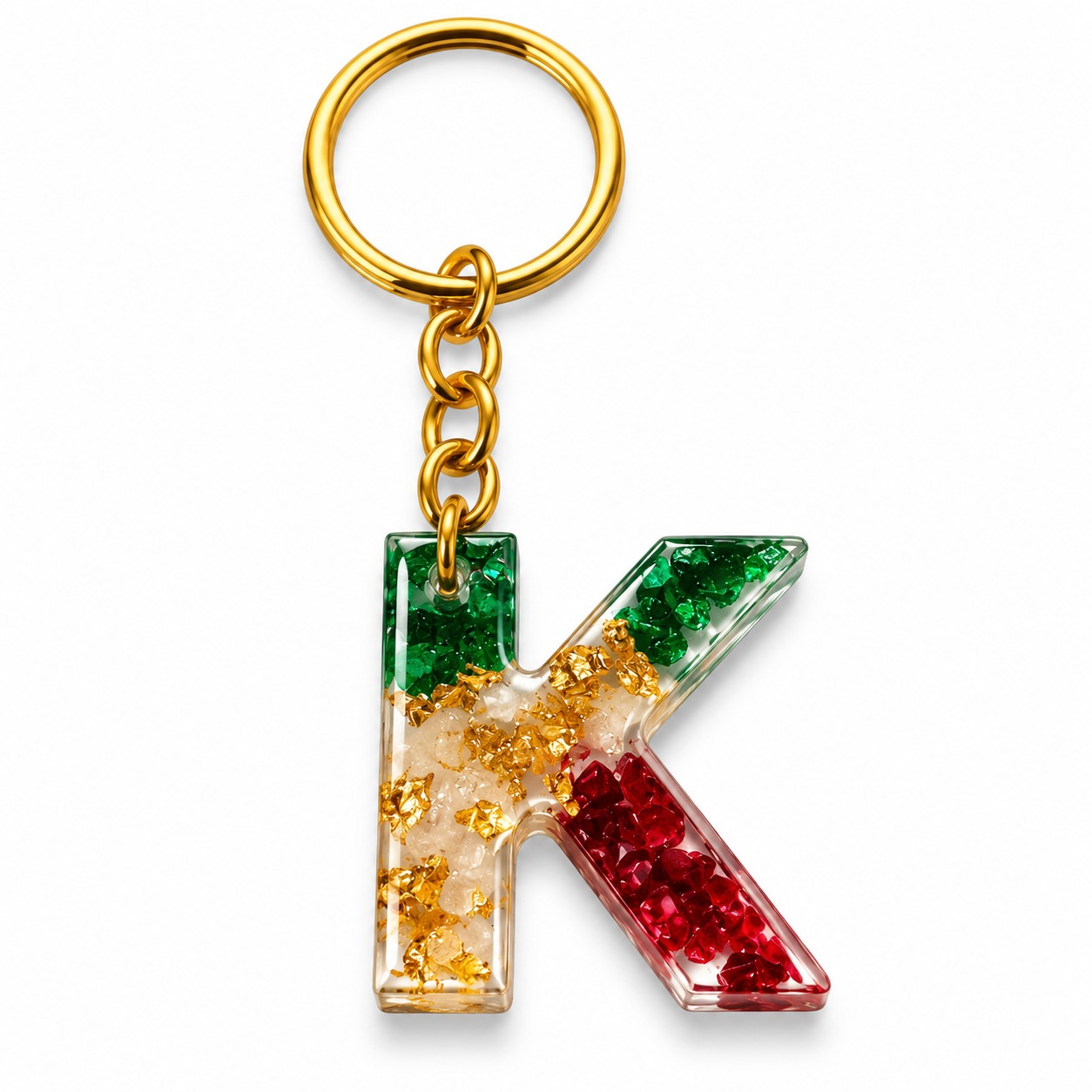 Alphabet Epoxy Resin Keychain