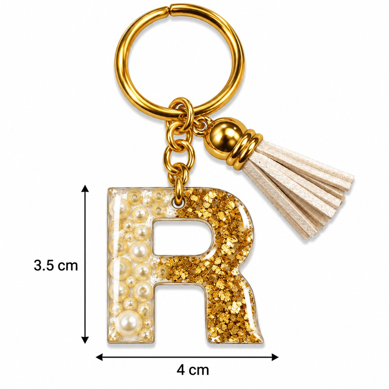Alphabet Epoxy Resin Keychain