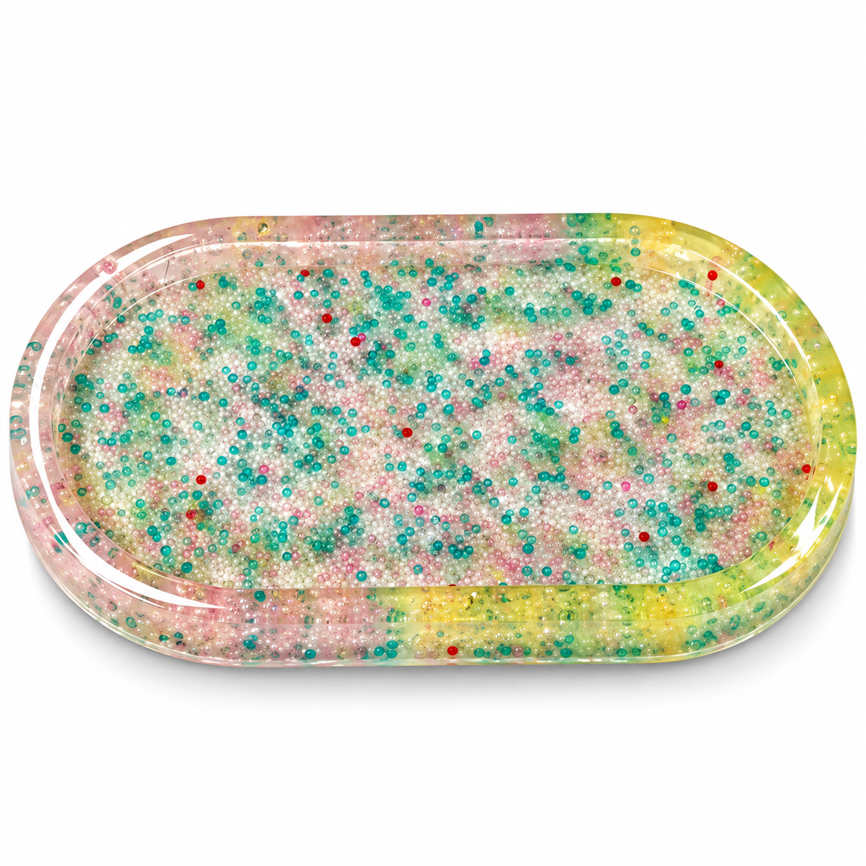 LUXURY EPOXY RESIN Soft Glow Floral Tray (MULTIPURPOSE USE)