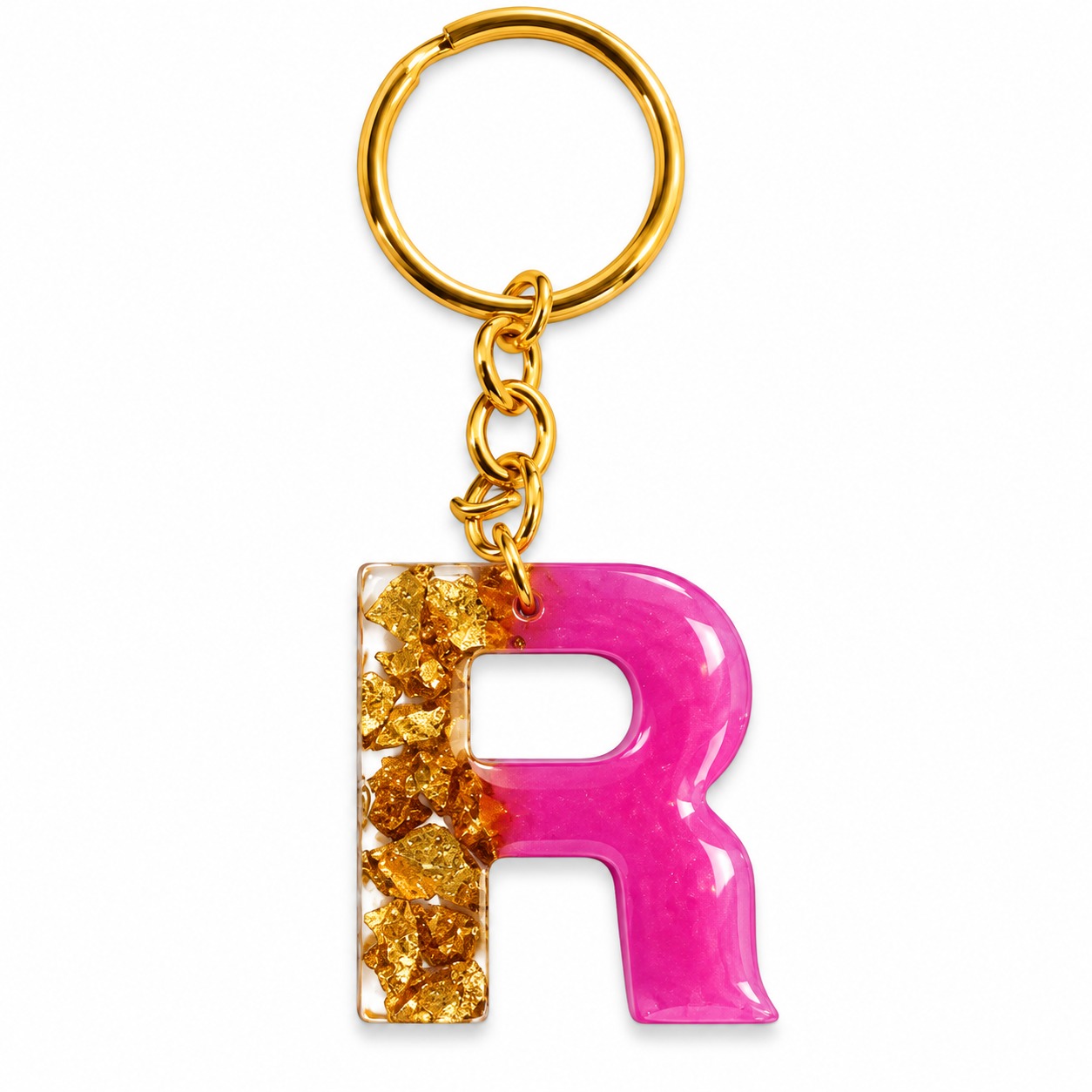 Alphabet Epoxy Resin Keychain