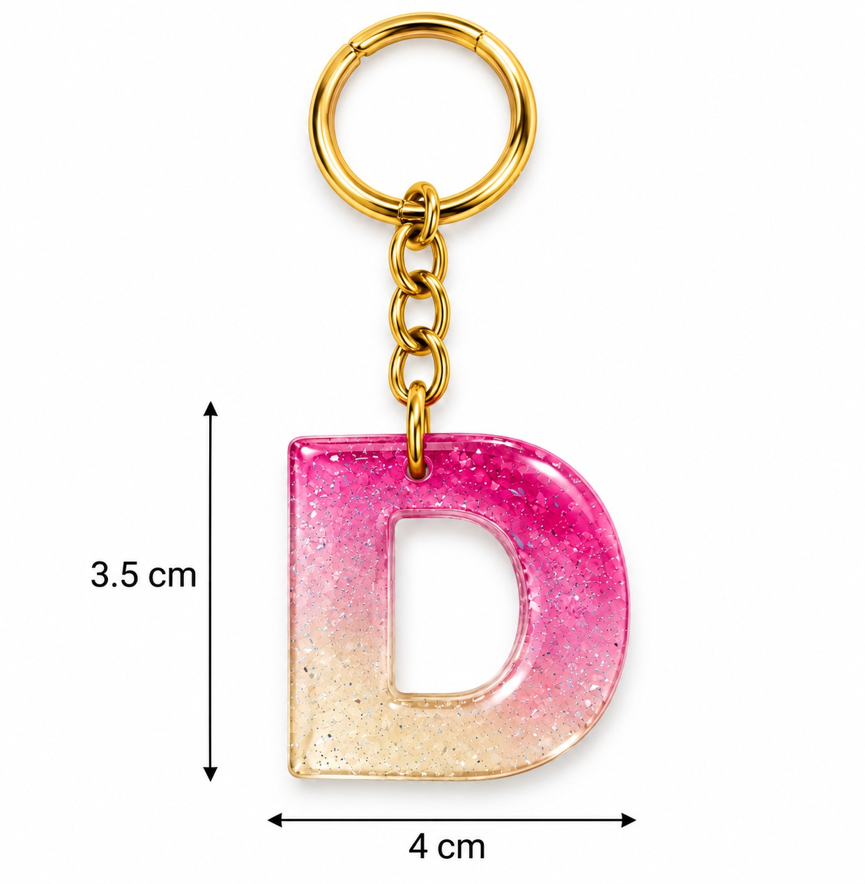 Alphabet Epoxy Resin Keychain