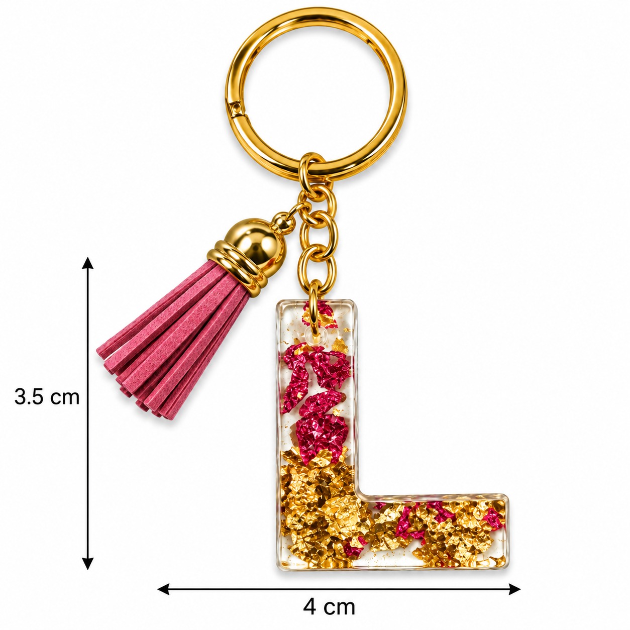 Alphabet Epoxy Resin Keychain
