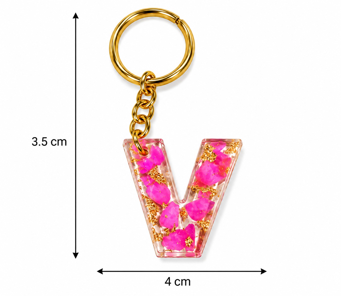 Alphabet Epoxy Resin Keychain