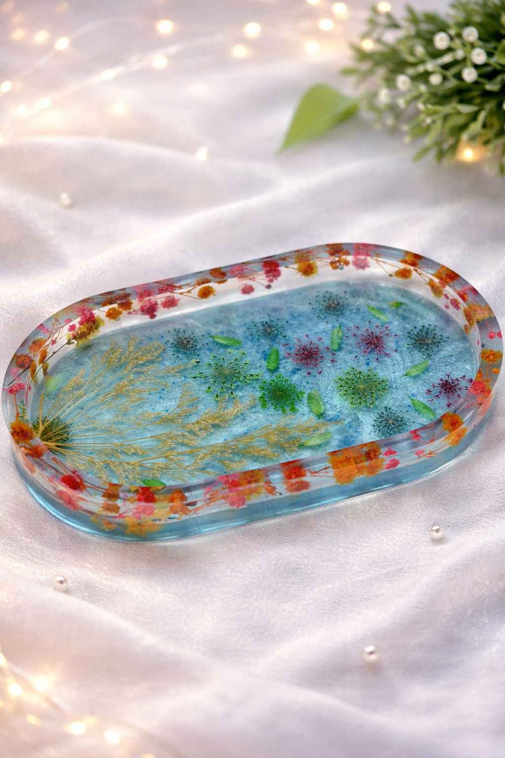 Blue Garden Trinket Tray