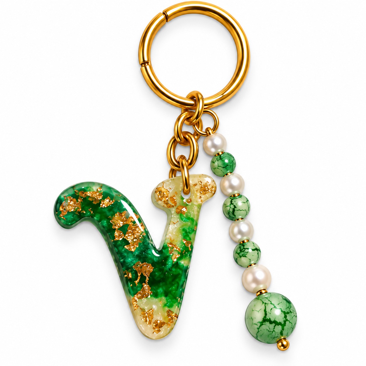 Alphabet Epoxy Resin Keychain