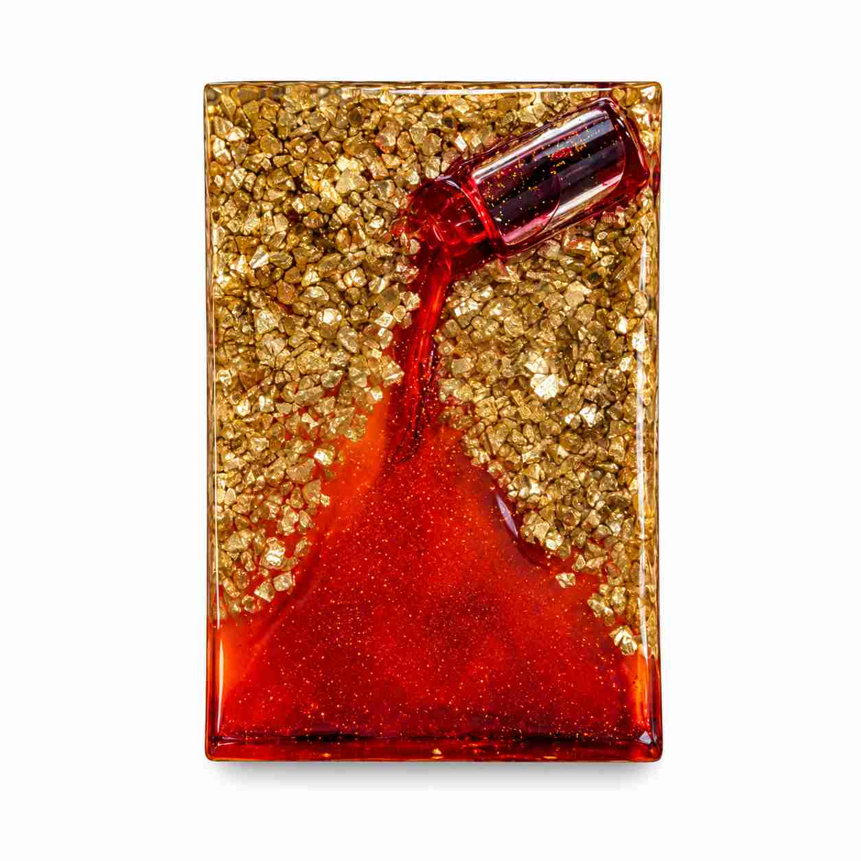 Golden Spill Elegance – Resin Art Showpiece