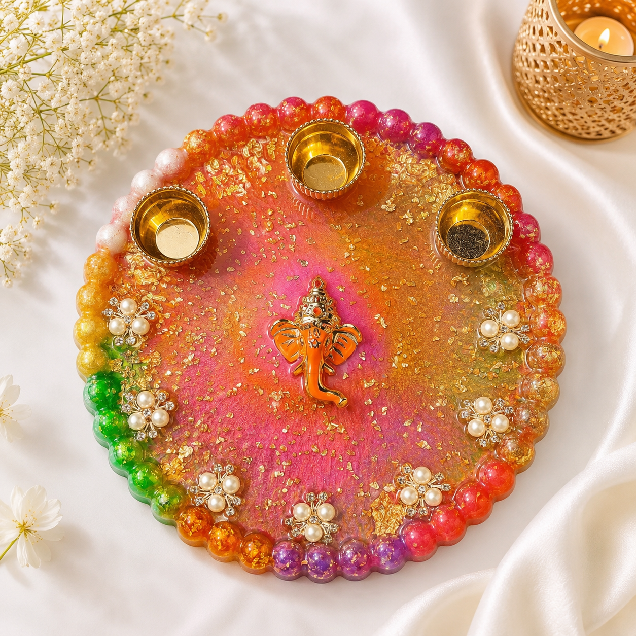 Resin Pooja Thali (Medium Size)