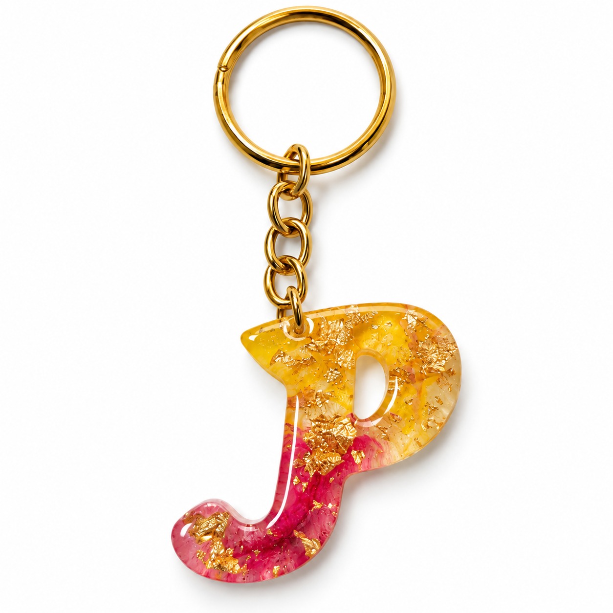 Alphabet Epoxy Resin Keychain