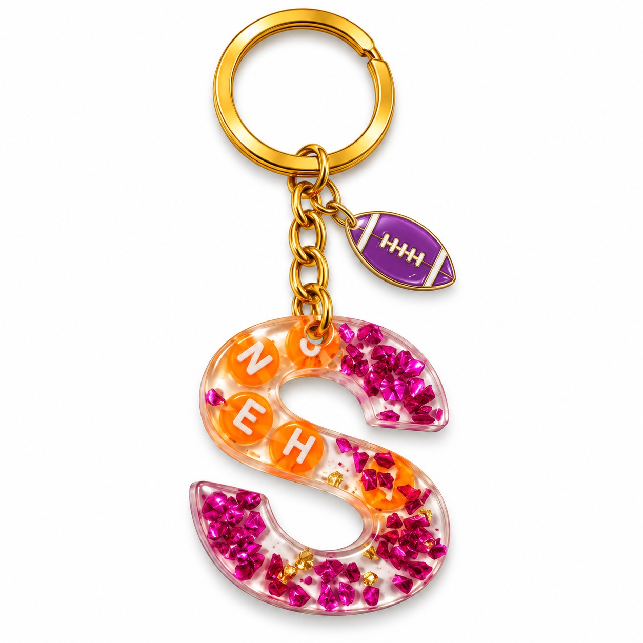 Alphabet Epoxy Resin Keychain