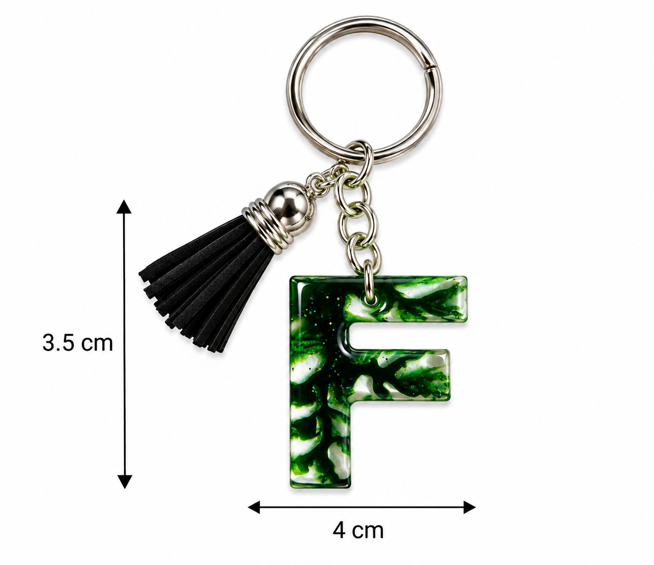 Alphabet Epoxy Resin Keychain