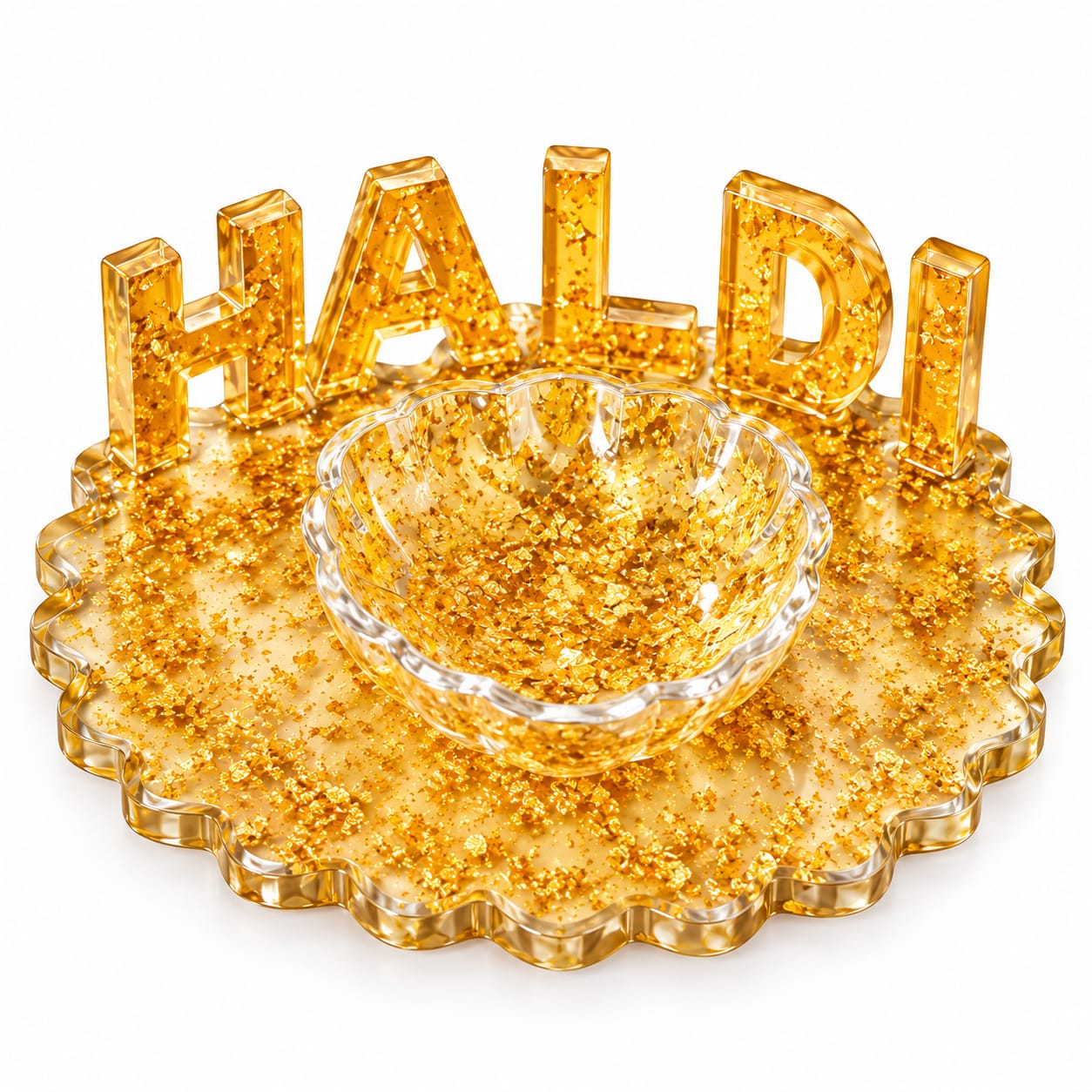 Luxury Resin Haldi Platter