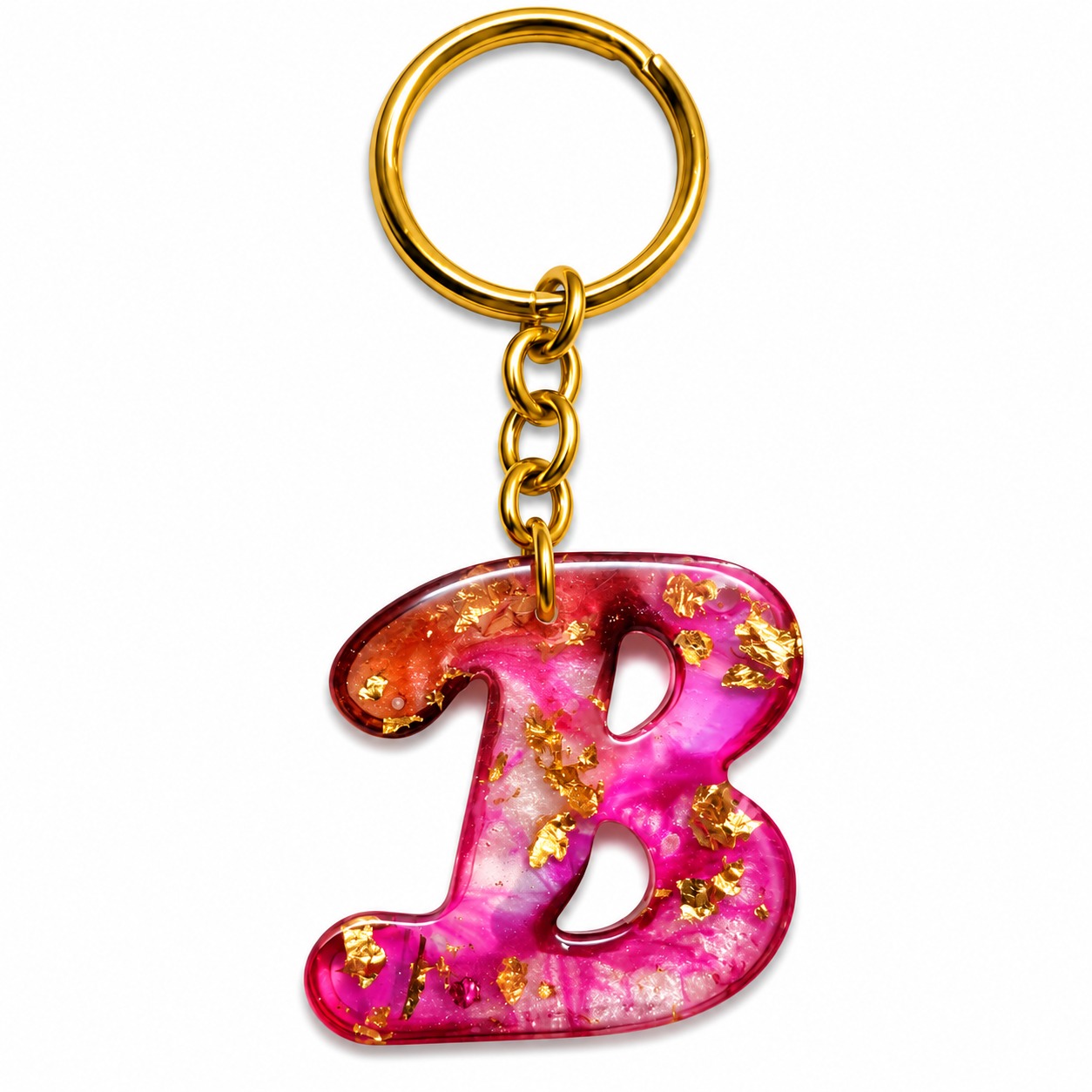 Alphabet Epoxy Resin Keychain