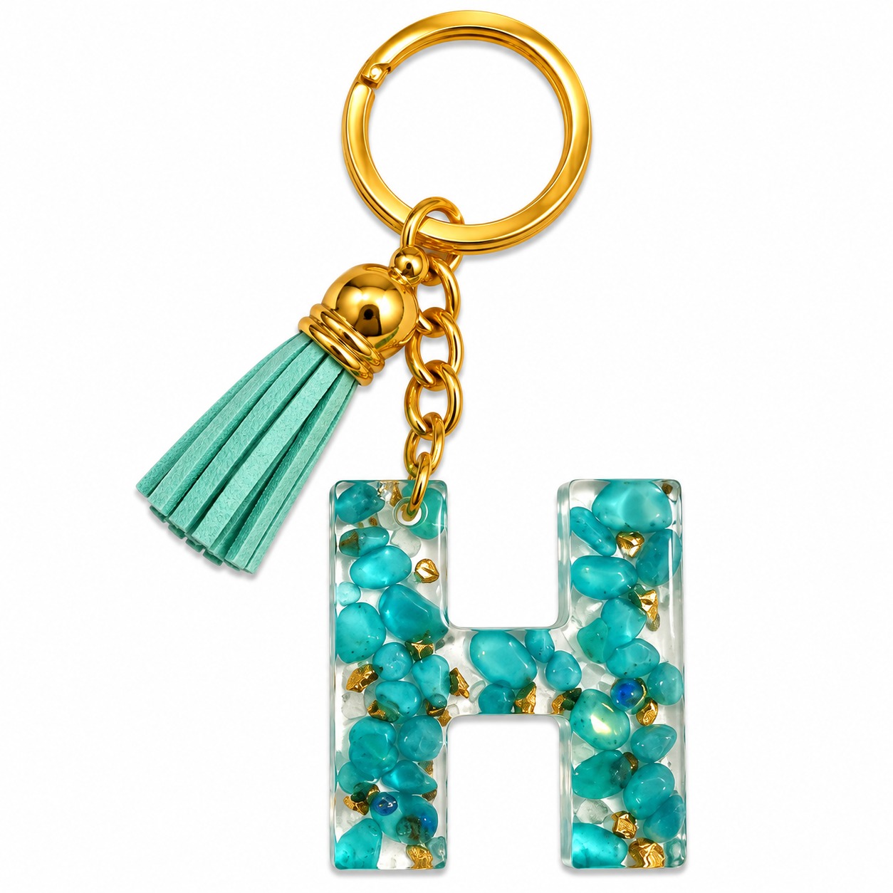 Alphabet Epoxy Resin Keychain
