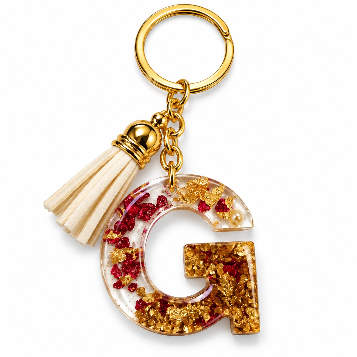 Alphabet Epoxy Resin Keychain