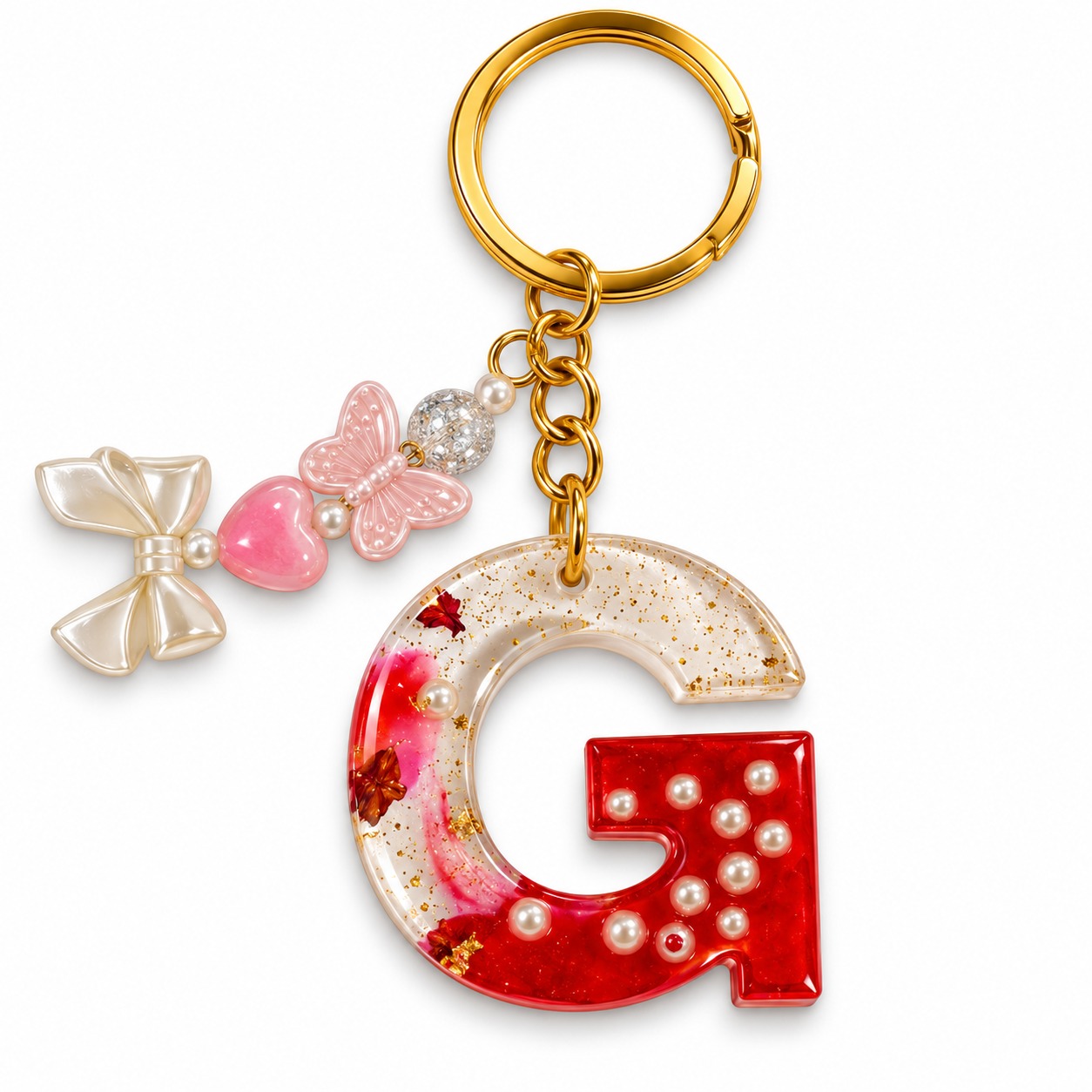 Alphabet Epoxy Resin Keychain