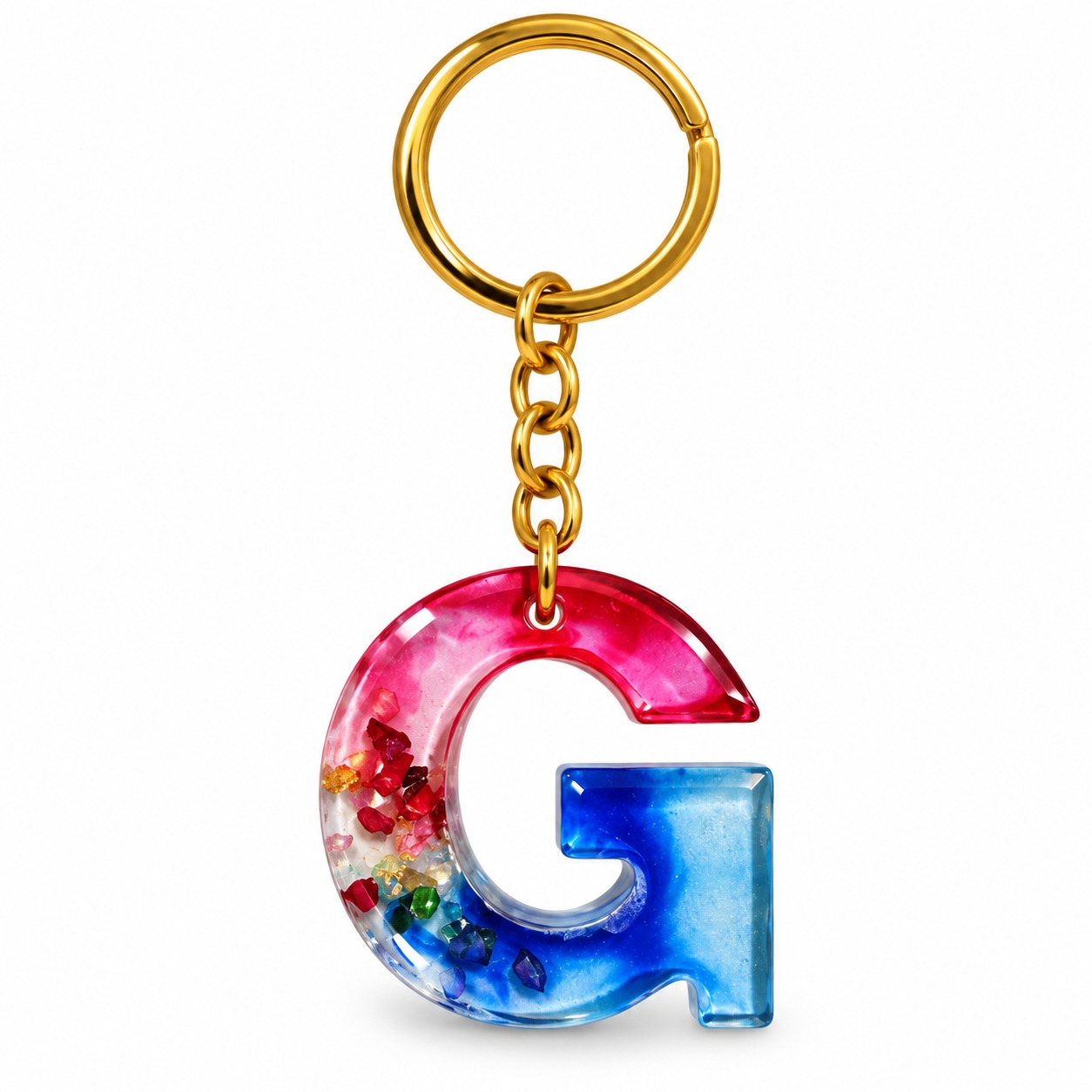 Alphabet Epoxy Resin Keychain