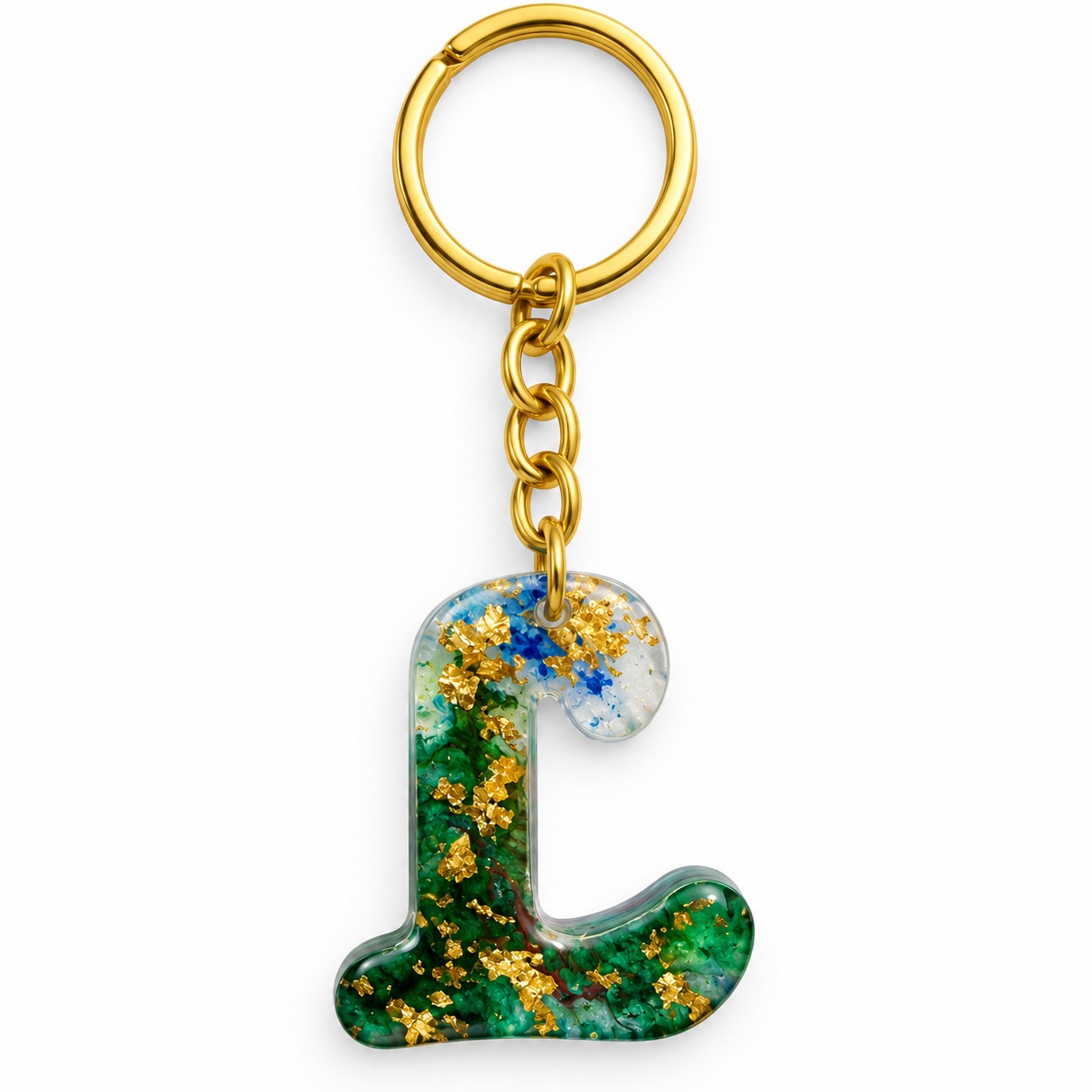 Alphabet Epoxy Resin Keychain
