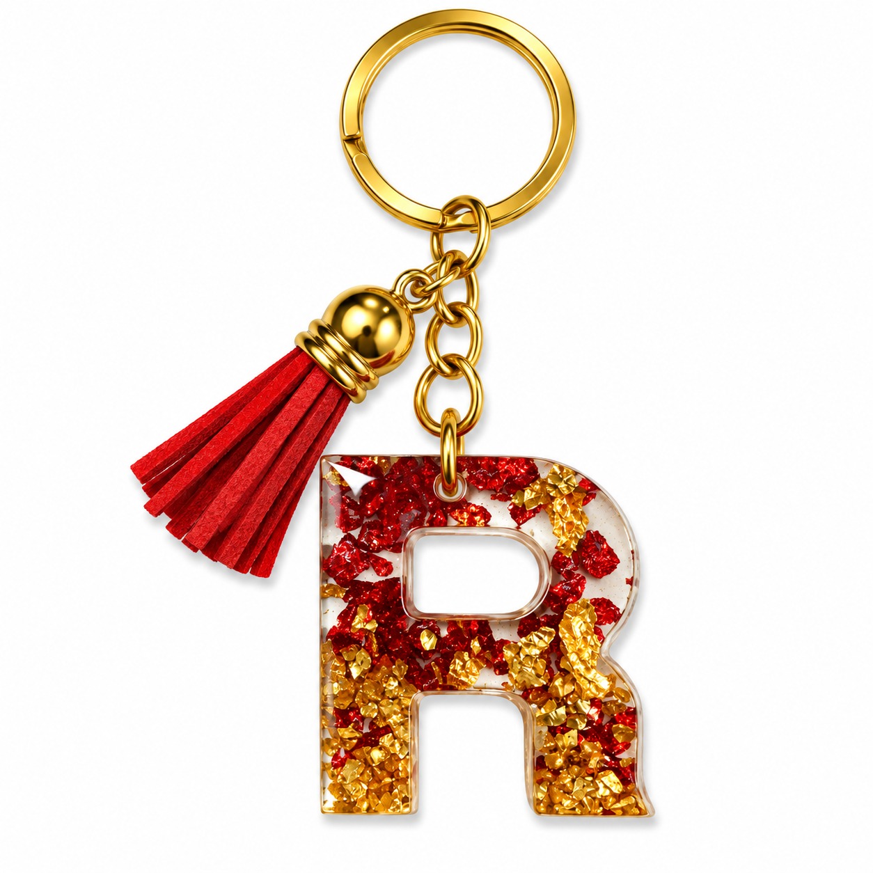 Alphabet Epoxy Resin Keychain