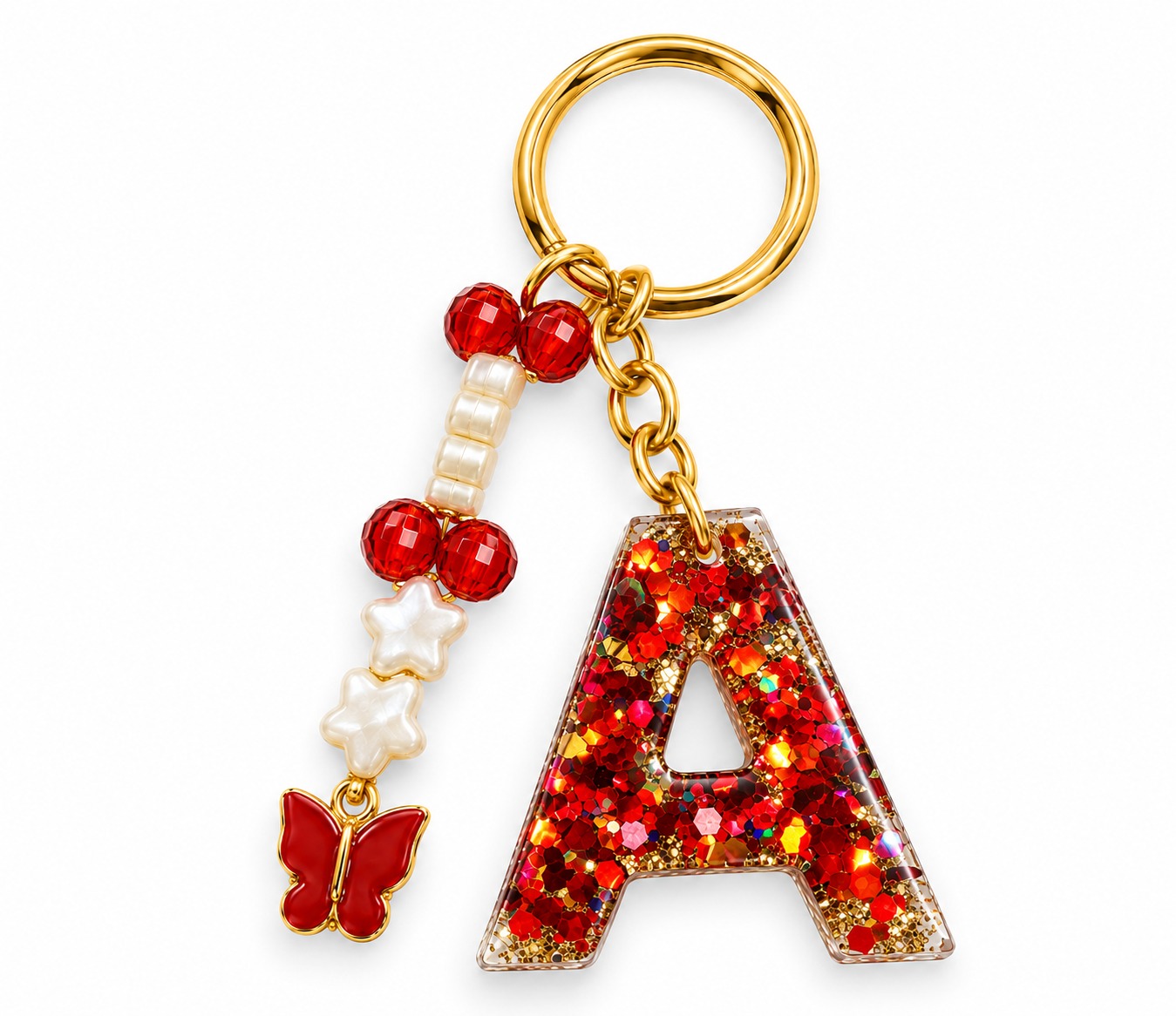 Alphabet Epoxy Resin Keychain