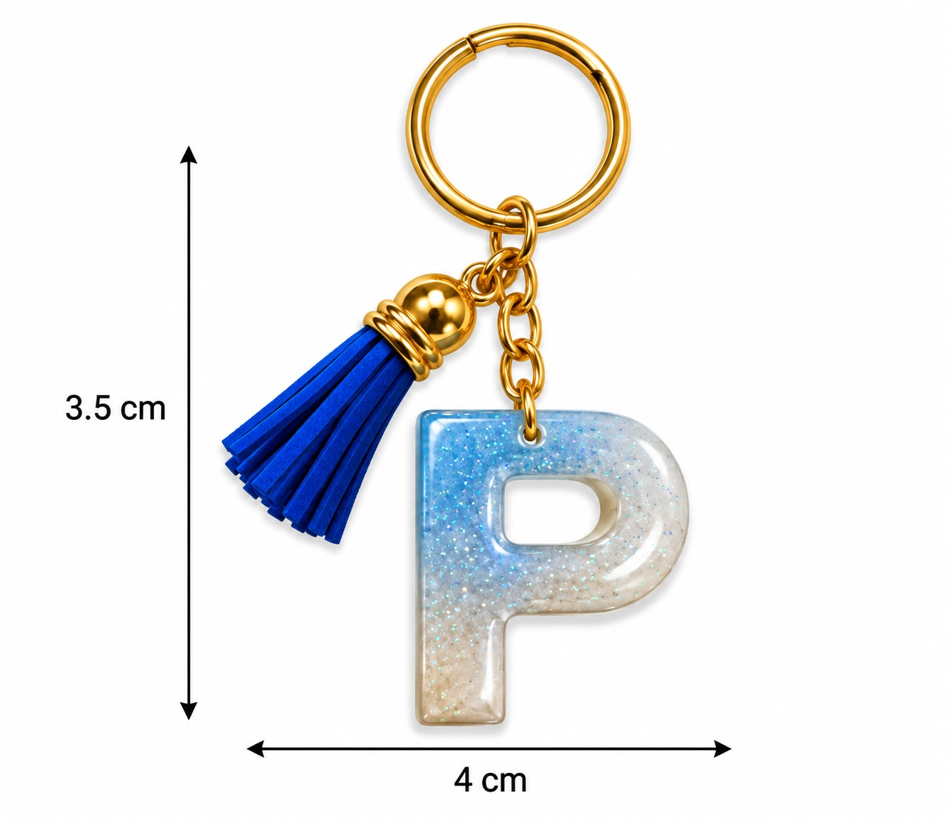 Alphabet Epoxy Resin Keychain