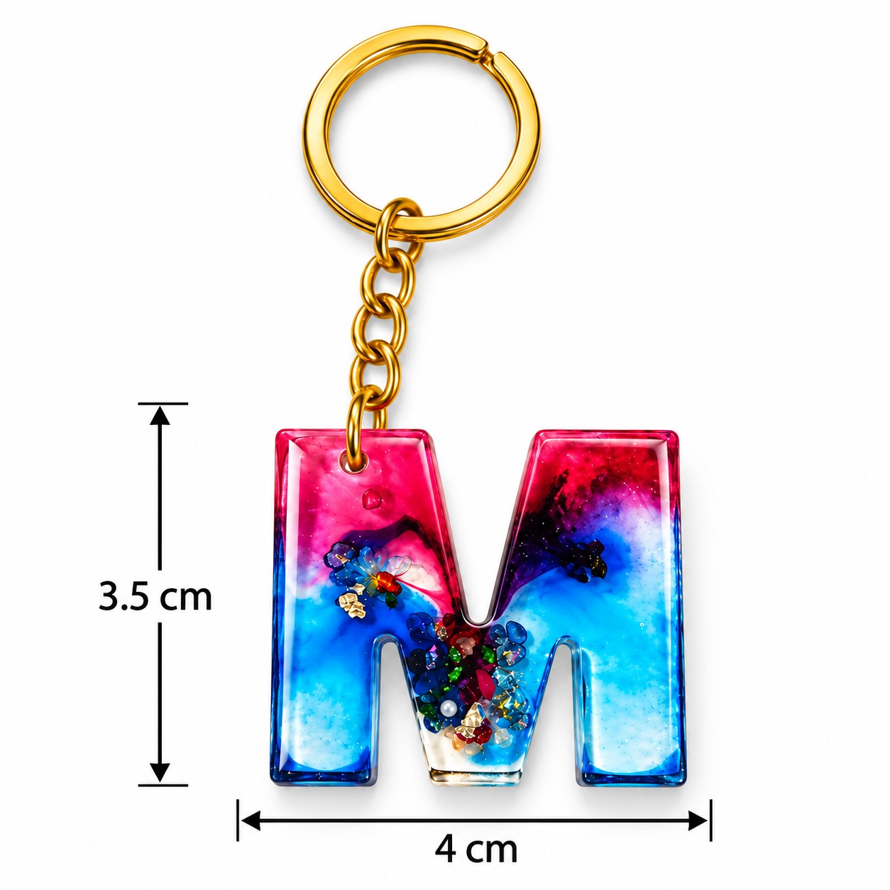 Alphabet Epoxy Resin Keychain