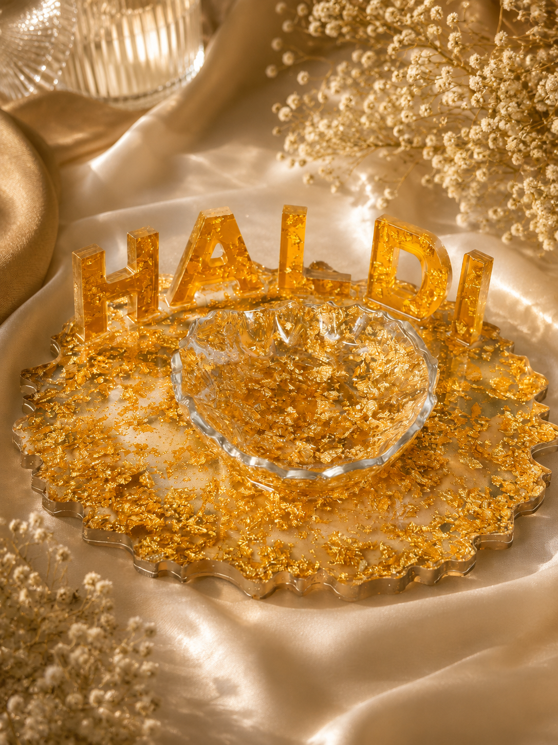 Luxury Resin Haldi Platter