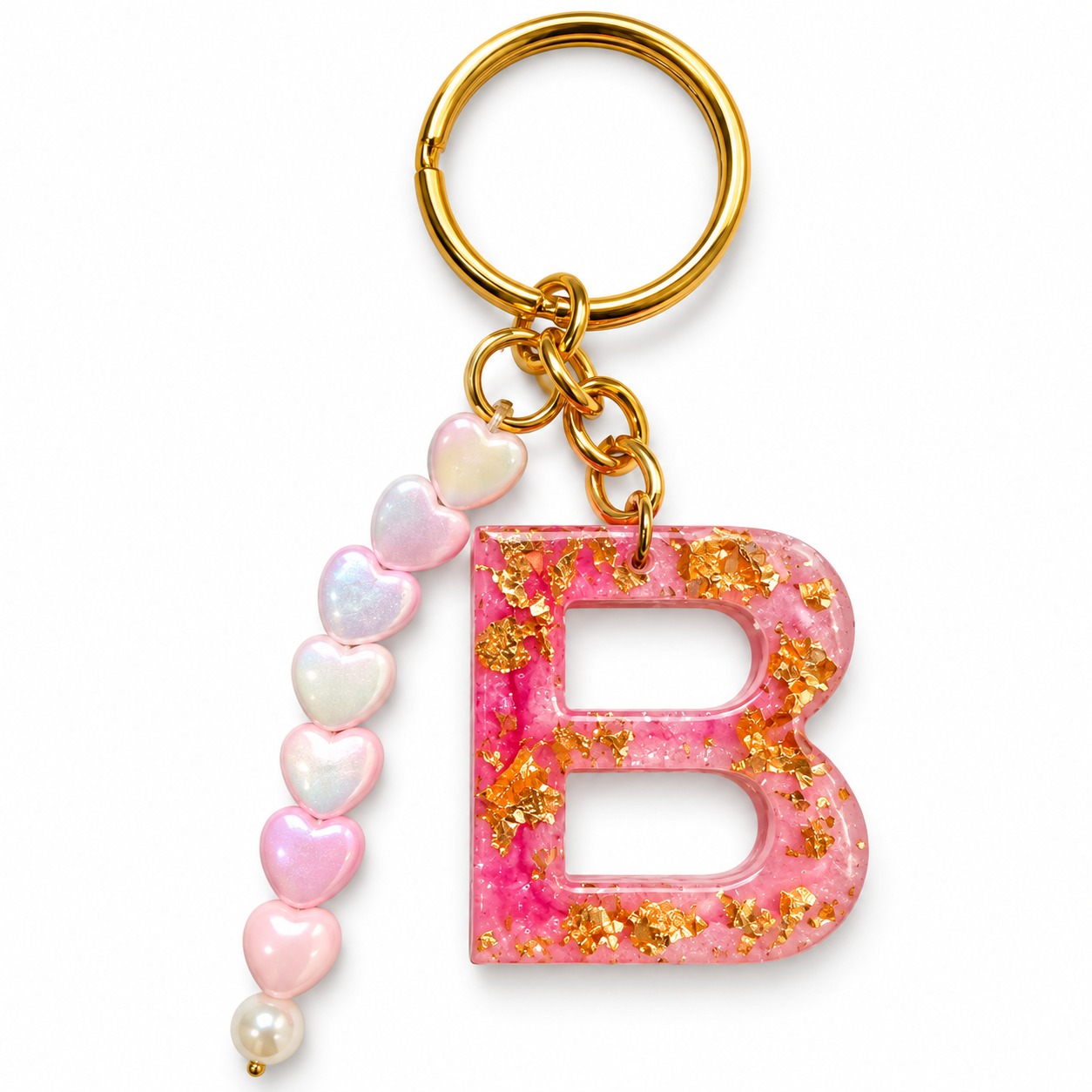 Alphabet Epoxy Resin Keychain