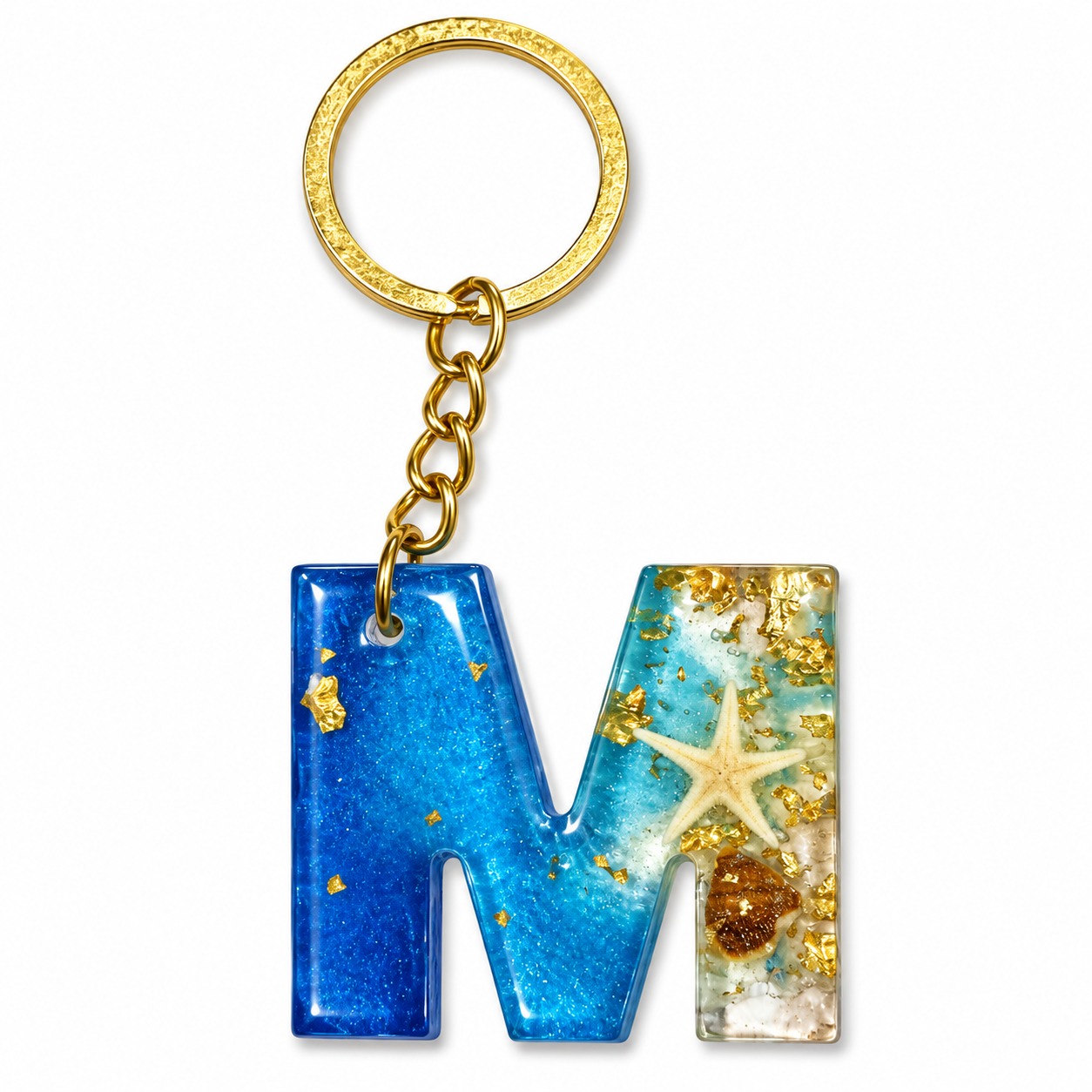 Alphabet Epoxy Resin Keychain
