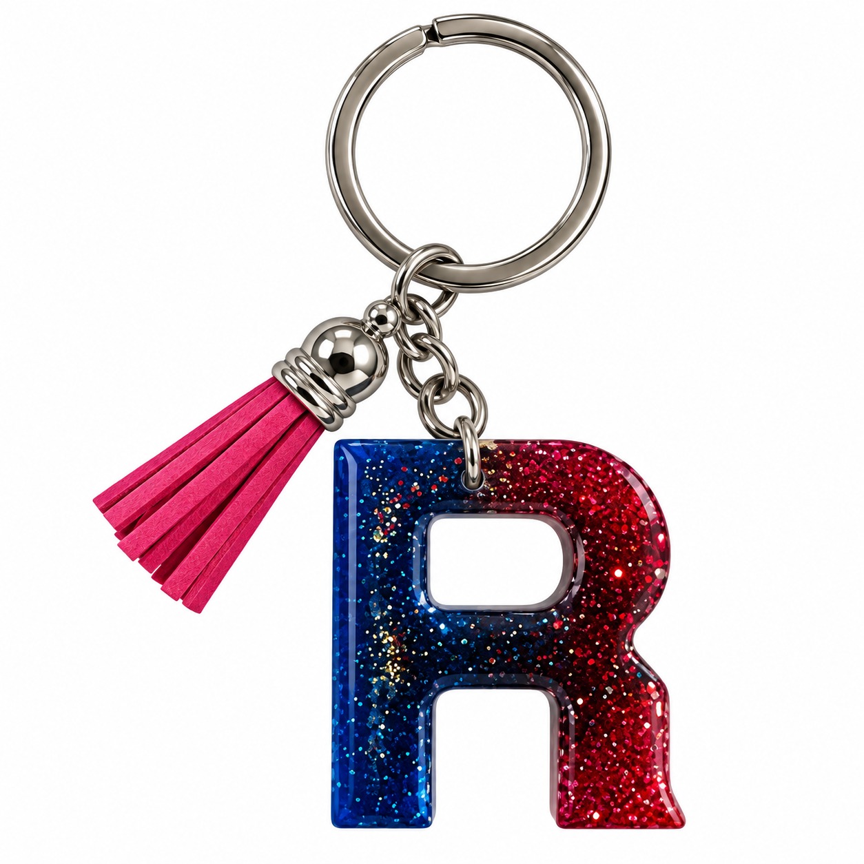 Alphabet Epoxy Resin Keychain